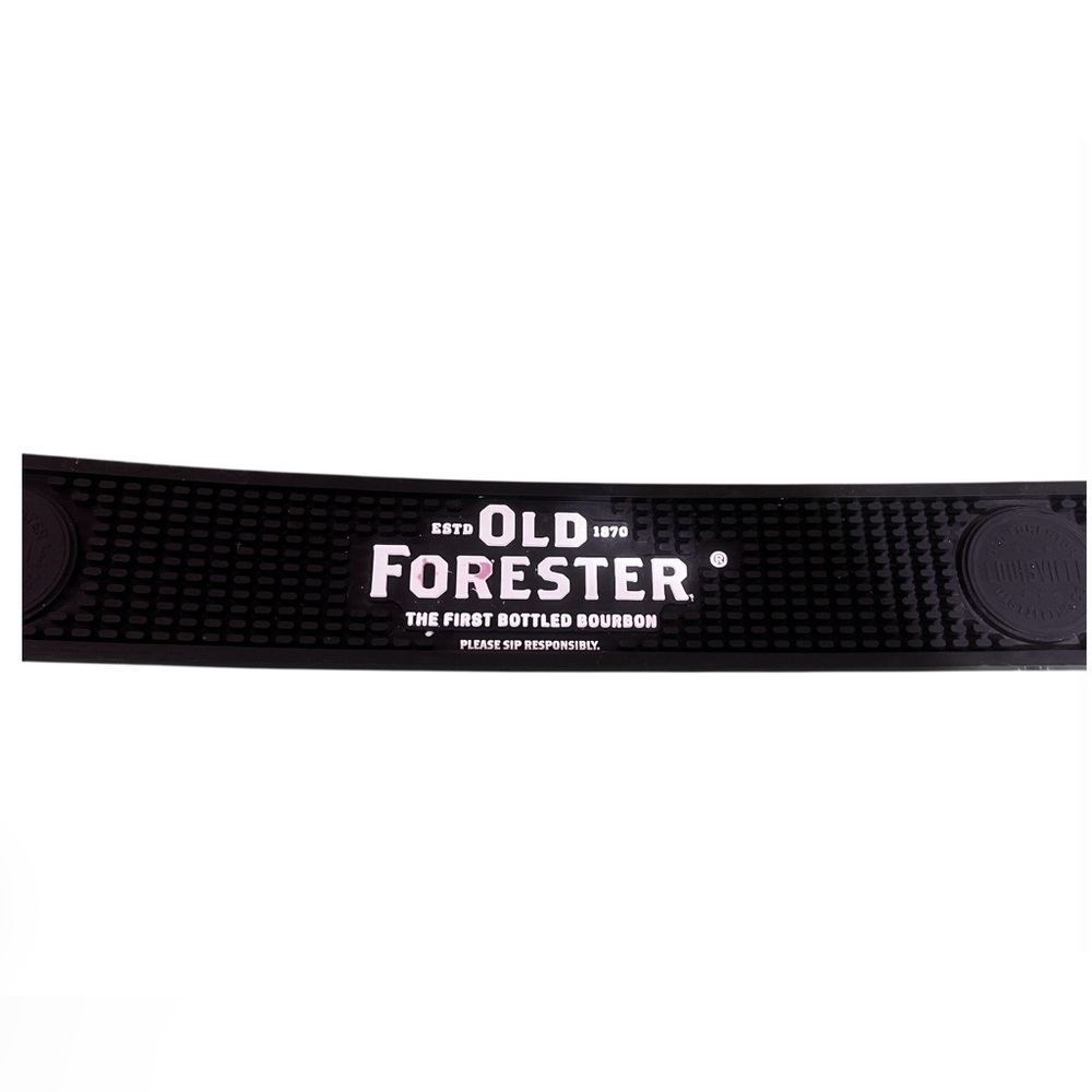 Old Forester Bourbon Rubber Bar Rail Spill Mat 23” x 3.5” Bar Service